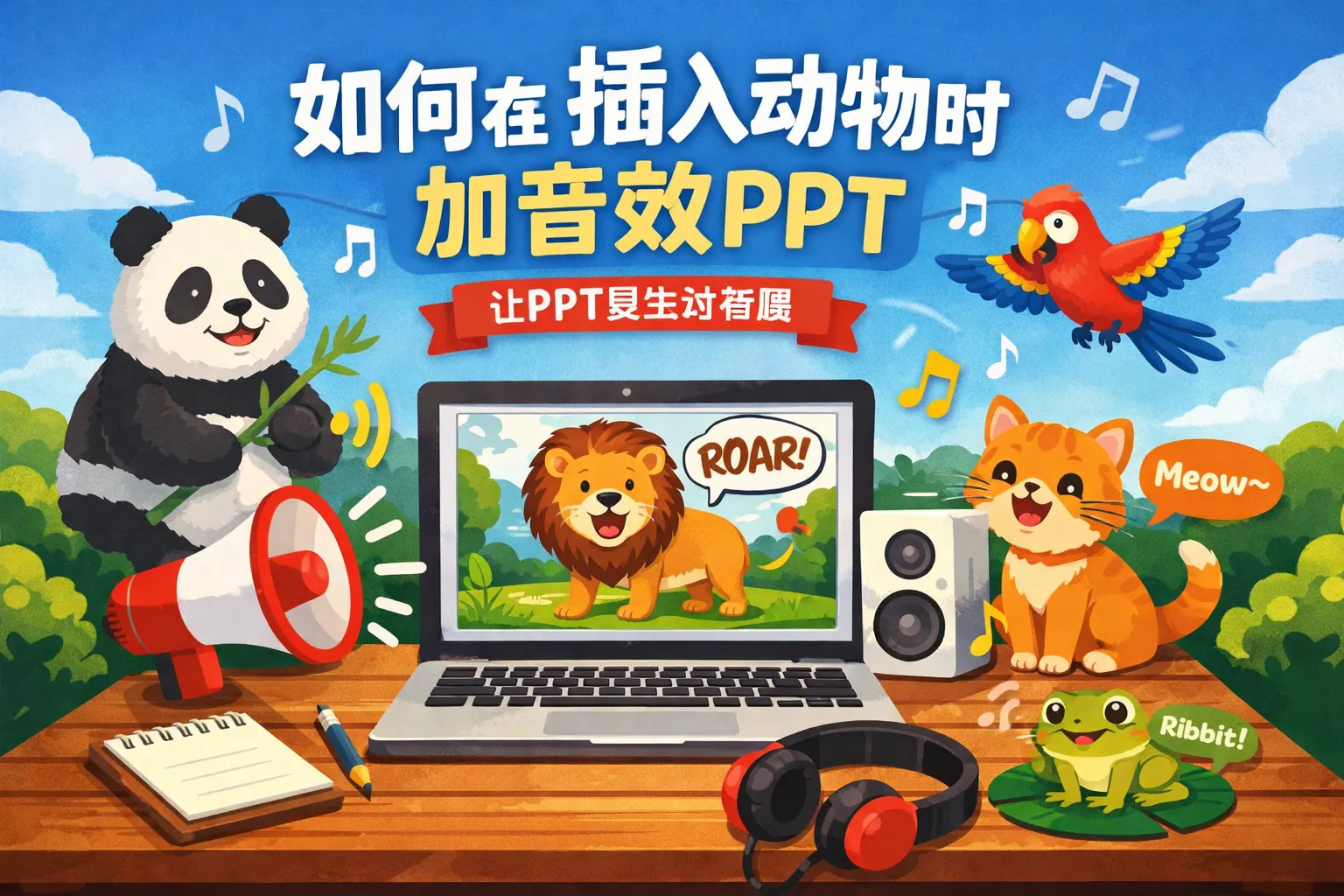 如何在插入动物时加音效ppt