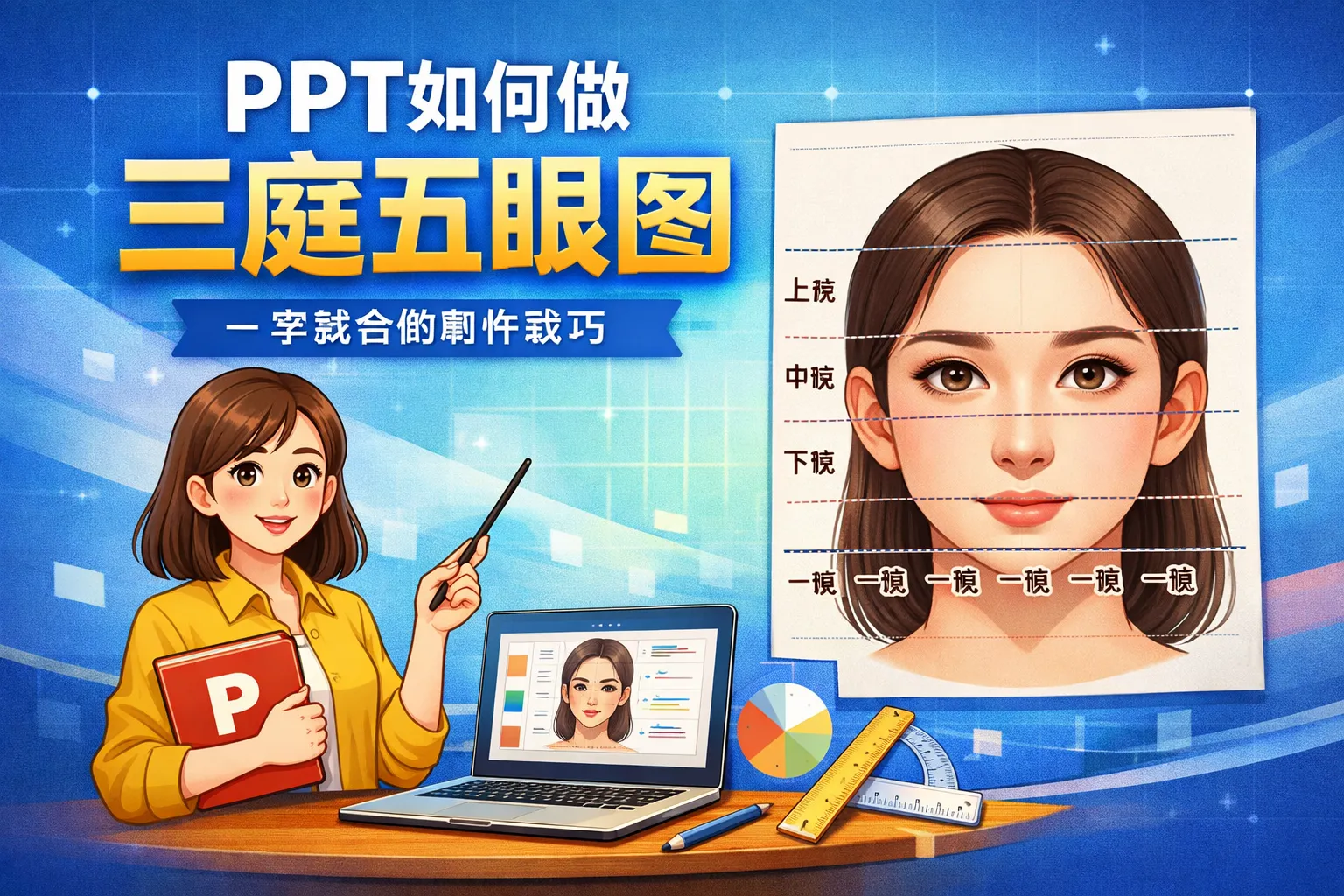 ppt如何做三庭五眼图