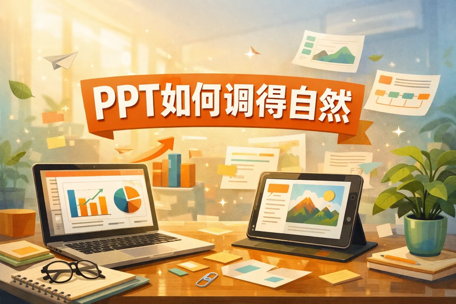 ppt如何调得自然