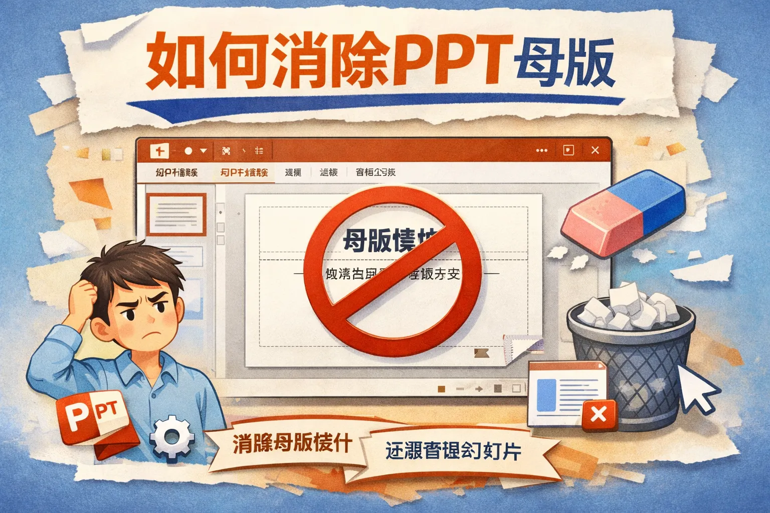如何消除ppt母版