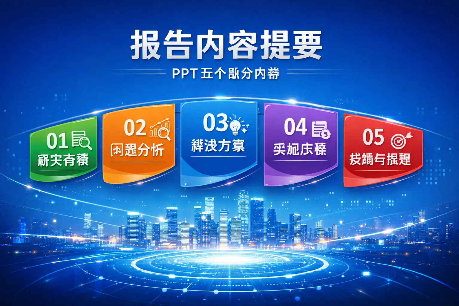 ppt五个部分的内容如何排版