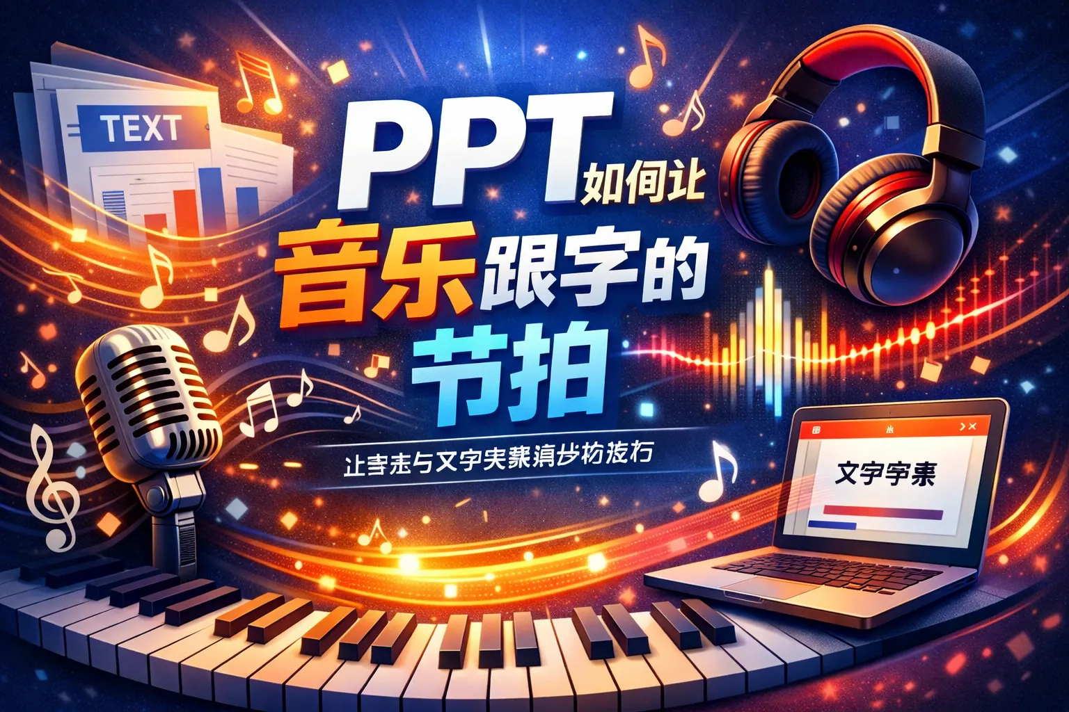 ppt如何让音乐跟字的节拍