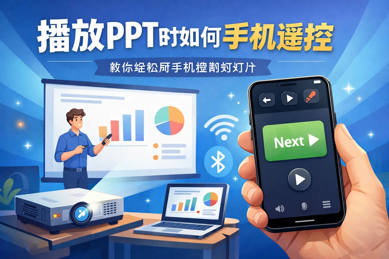 播放ppt时如何用手机遥控