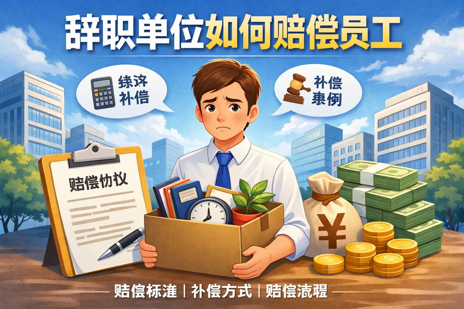 辞职单位如何赔偿员工