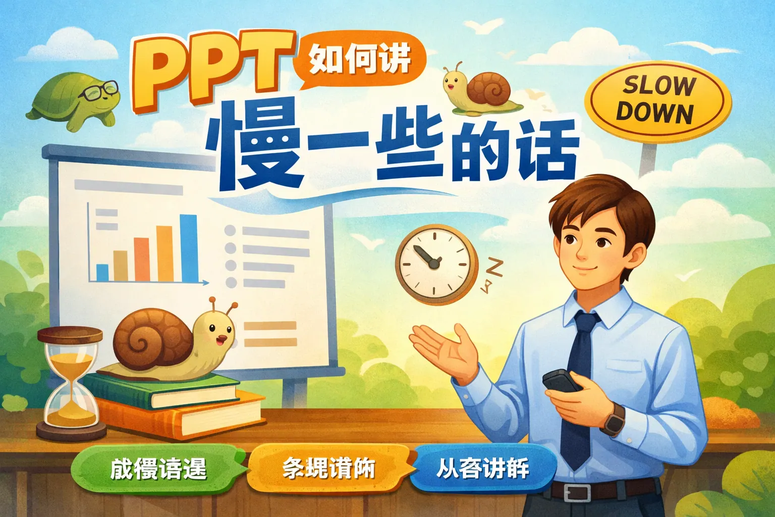 ppt如何讲慢一些的话