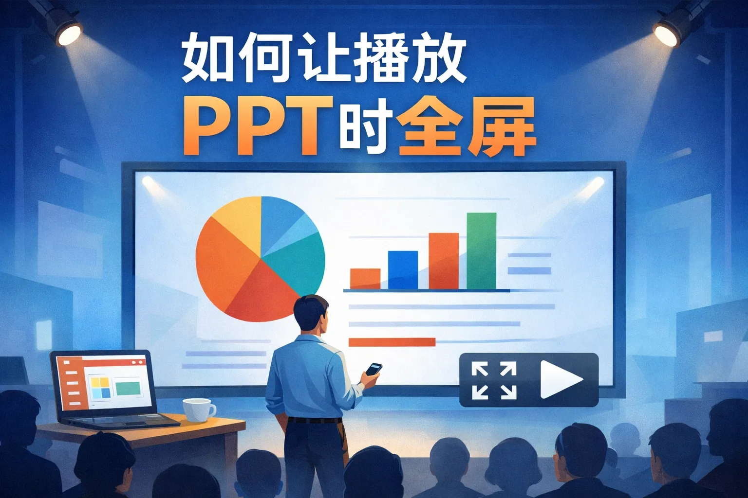 如何让播放ppt时全屏