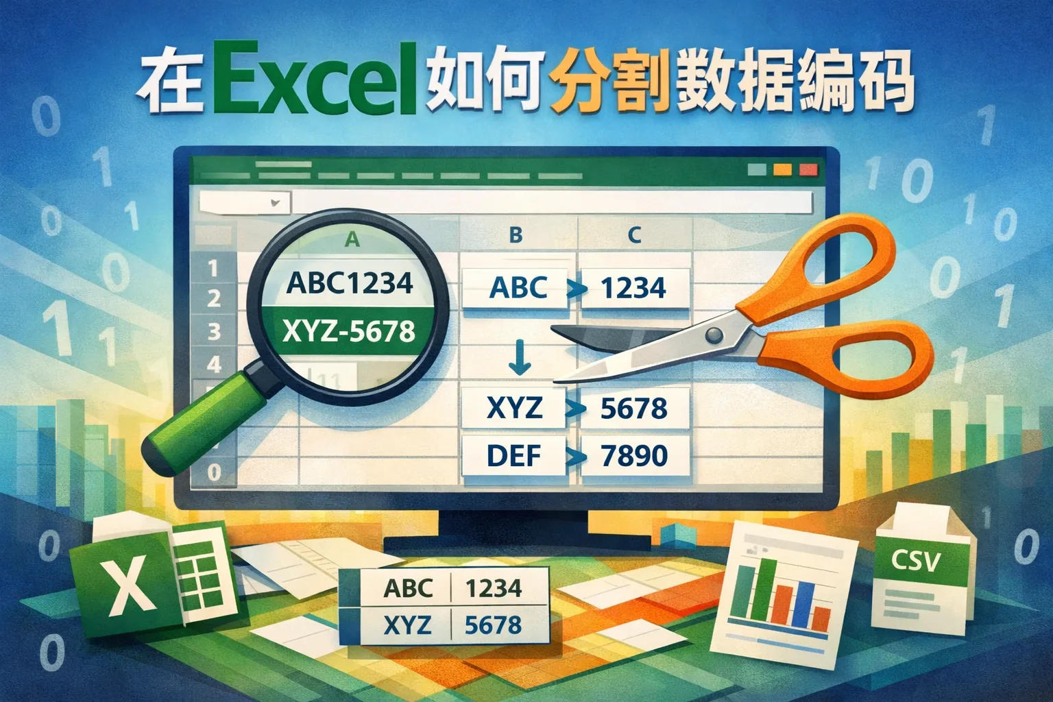 在excel如何分割数据编码