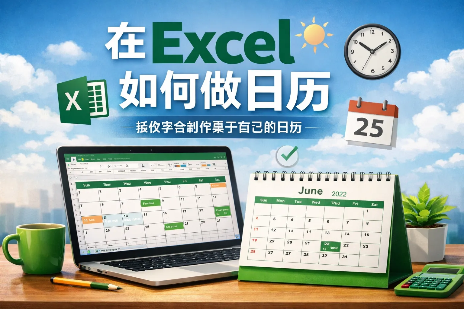 在excel如何做日历