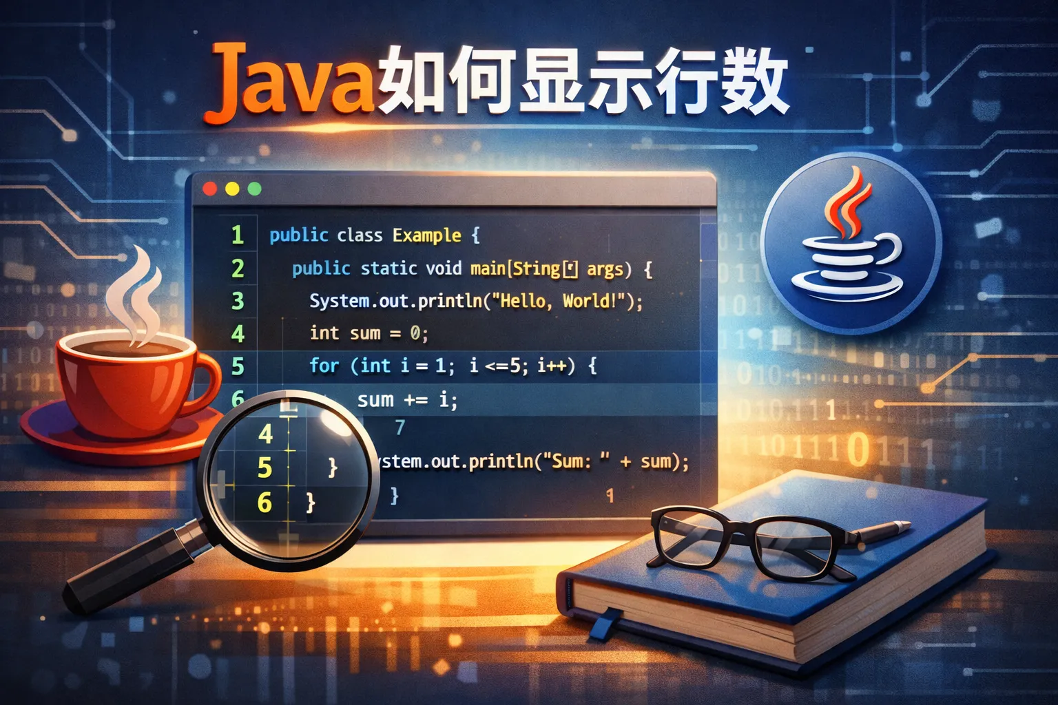java如何显示行数