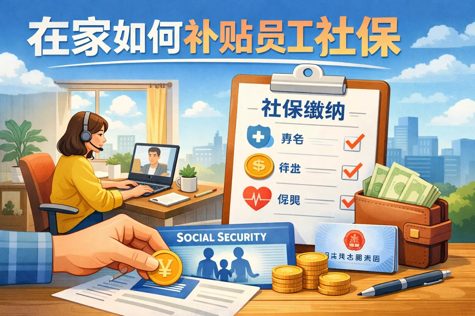 在家如何补贴员工社保