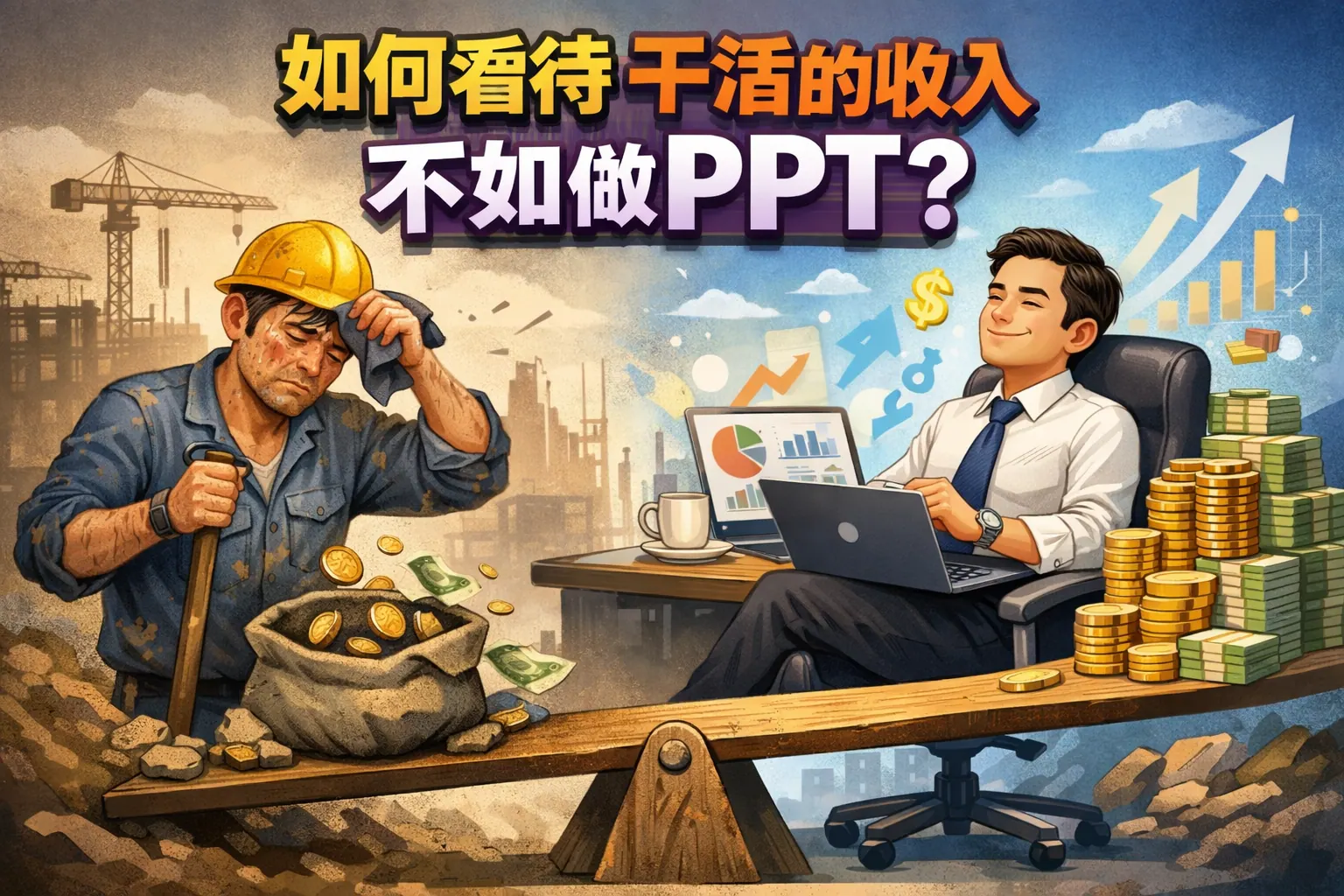 如何看待干活的收入不如做ppt