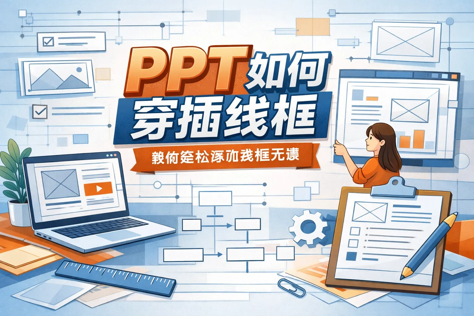 ppt如何穿插线框