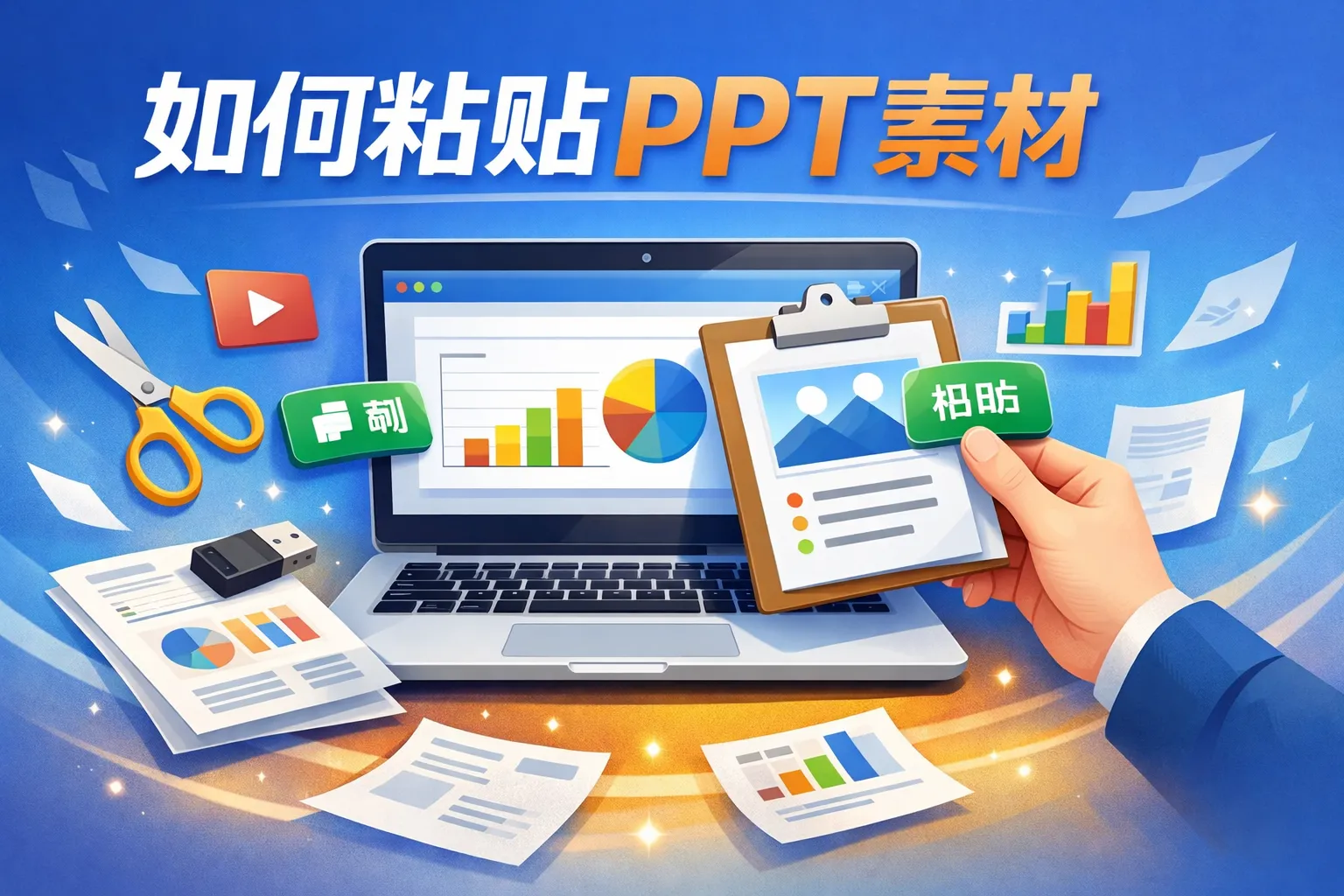 如何粘贴PPT素材