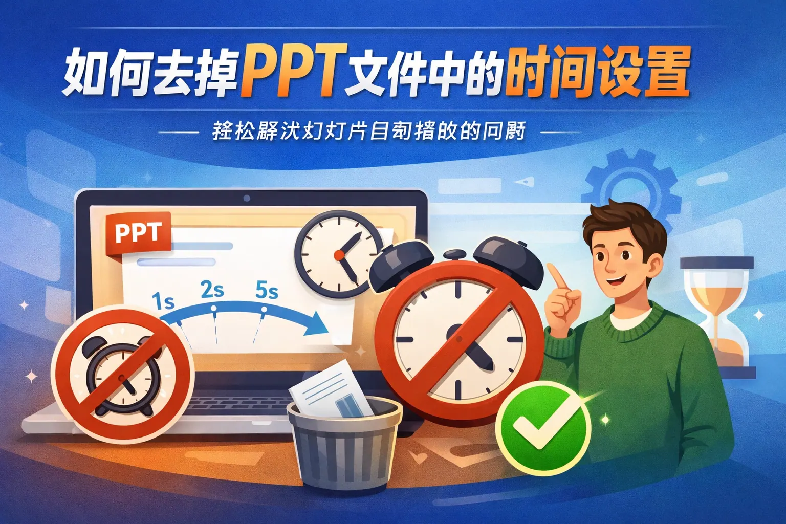 如何去掉ppt文件中的时间设置