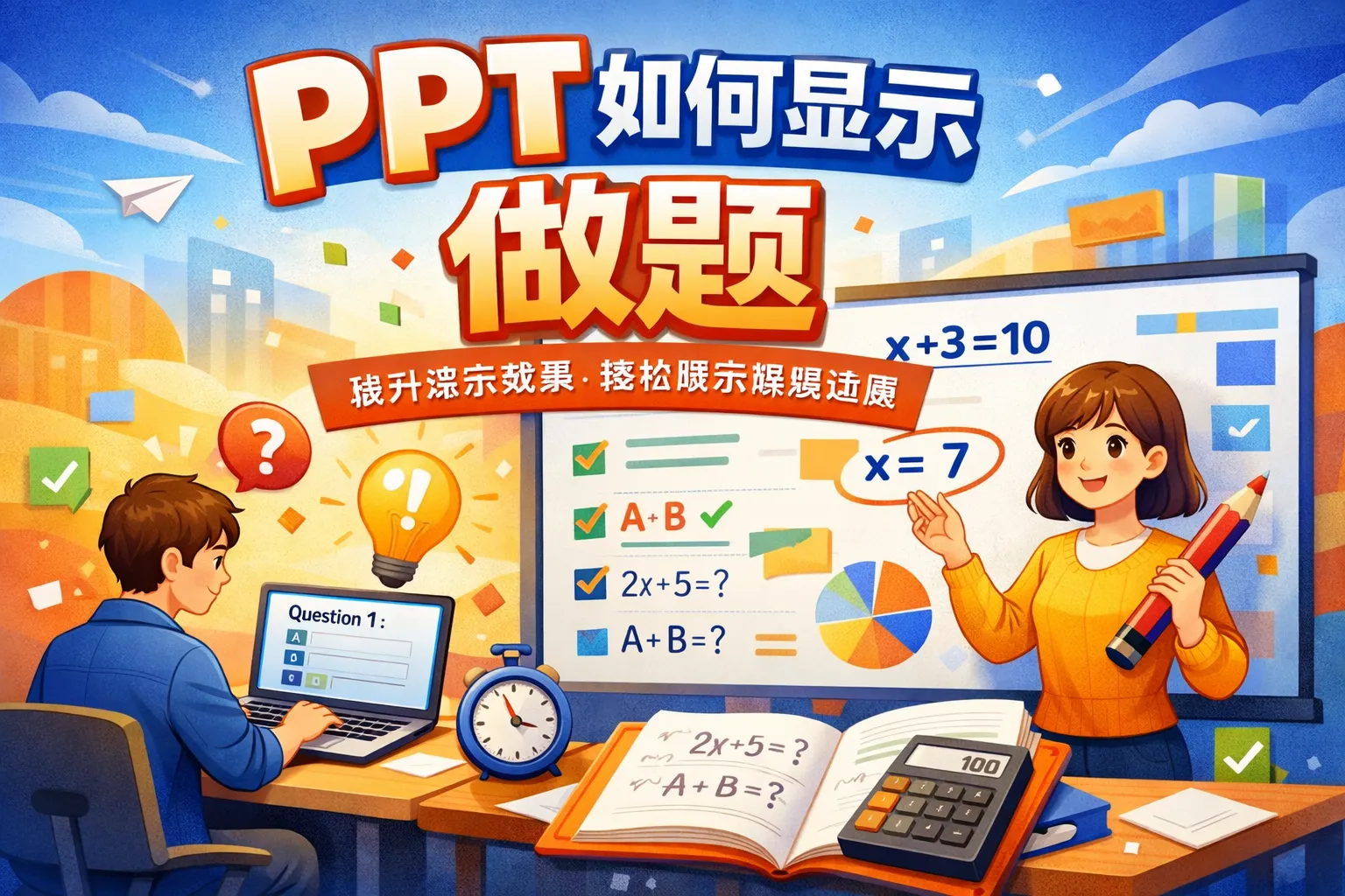ppt如何显示做题