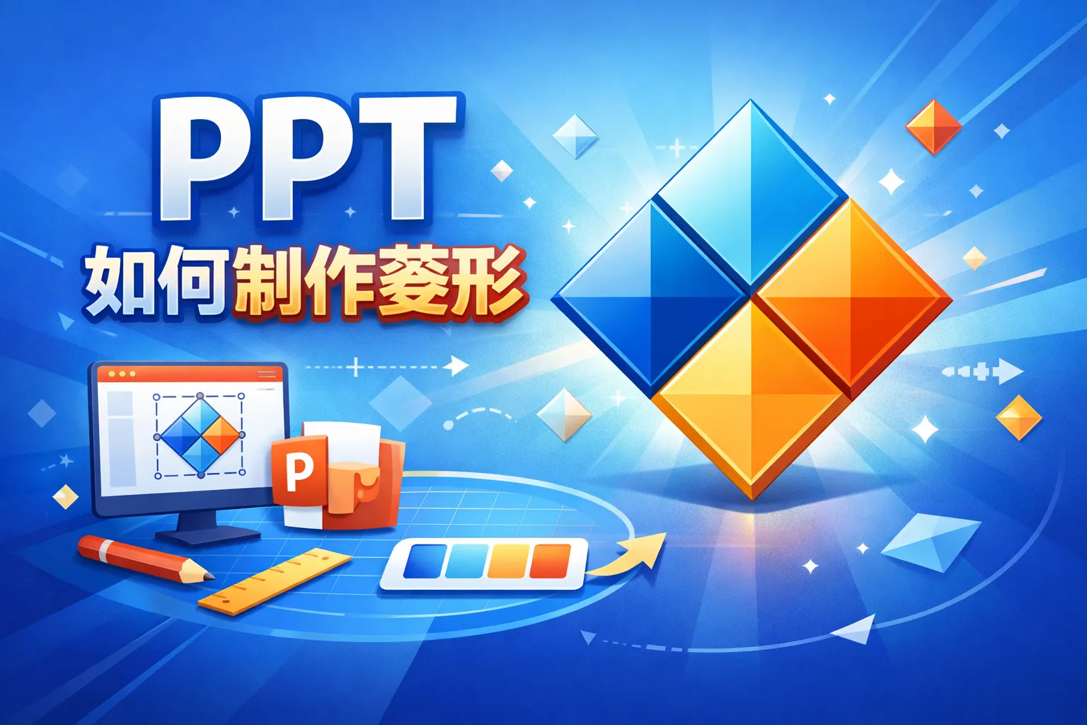 ppt如何制作菱形
