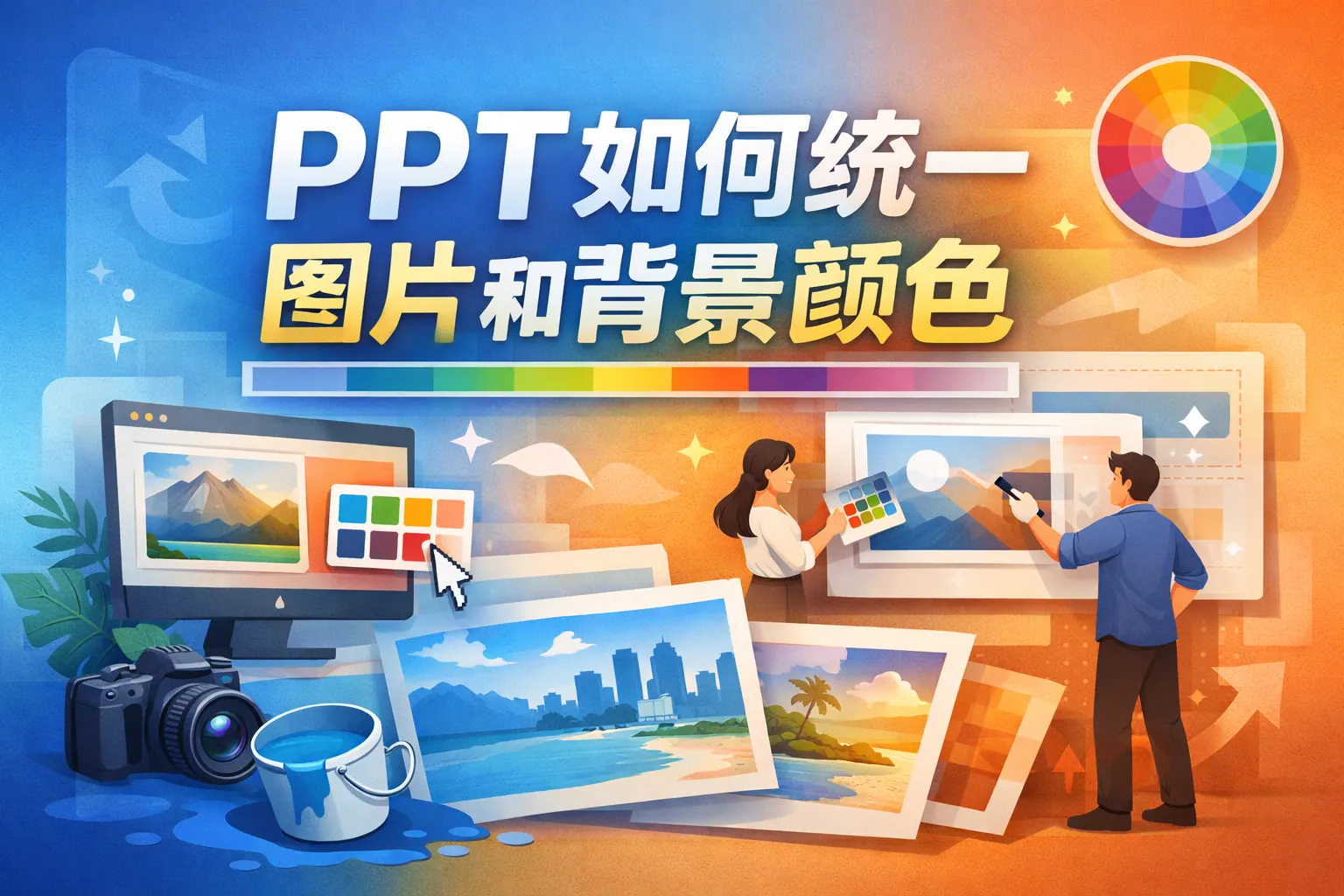 ppt如何统一图片和背景颜色