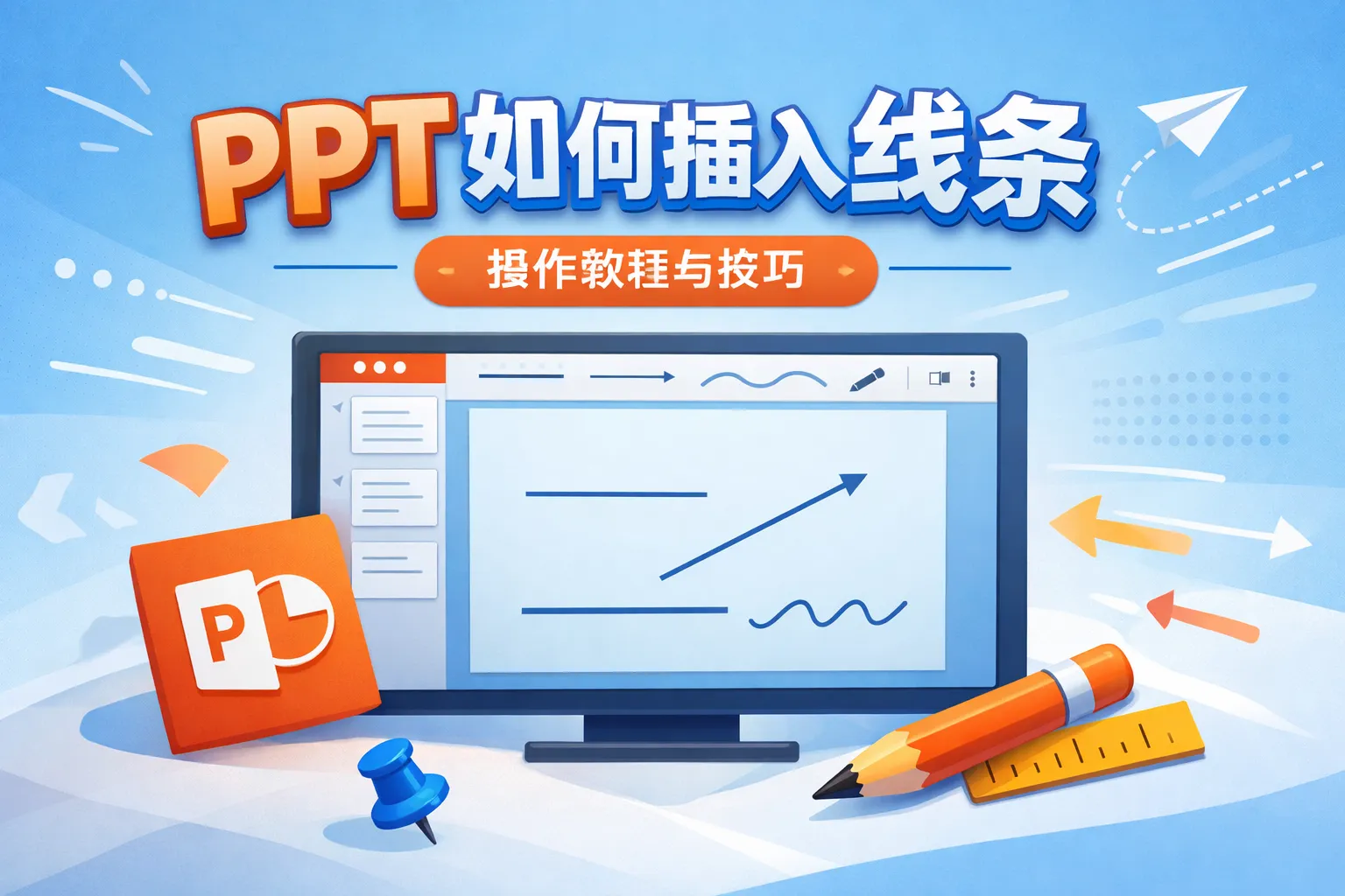 ppt如何插入线条