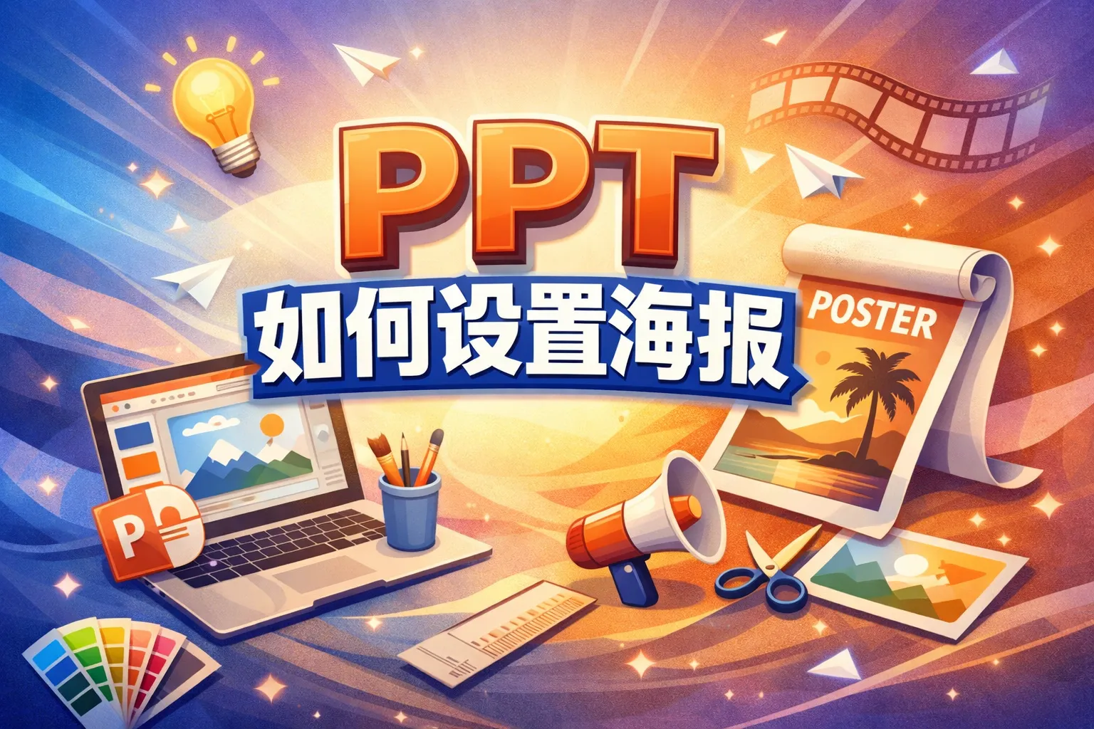 ppt如何设置海报