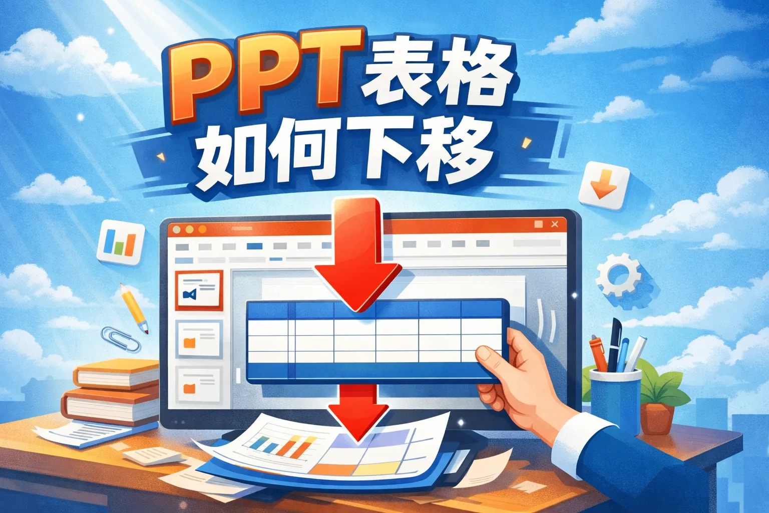 ppt表格如何下移