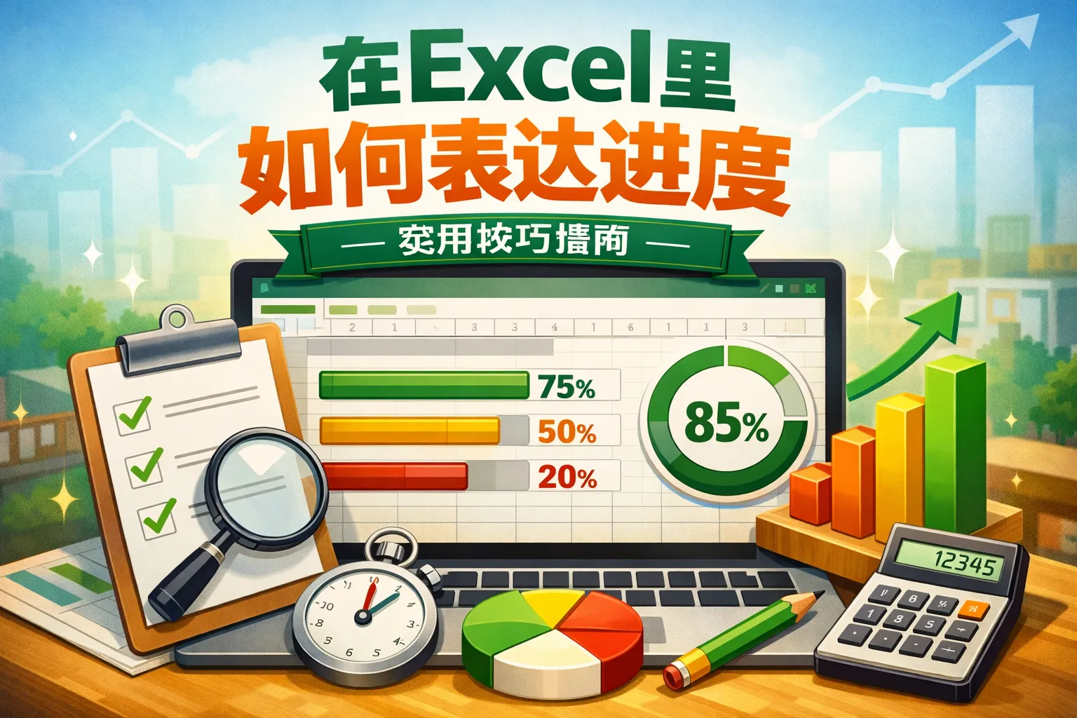 在excel里如何表达进度