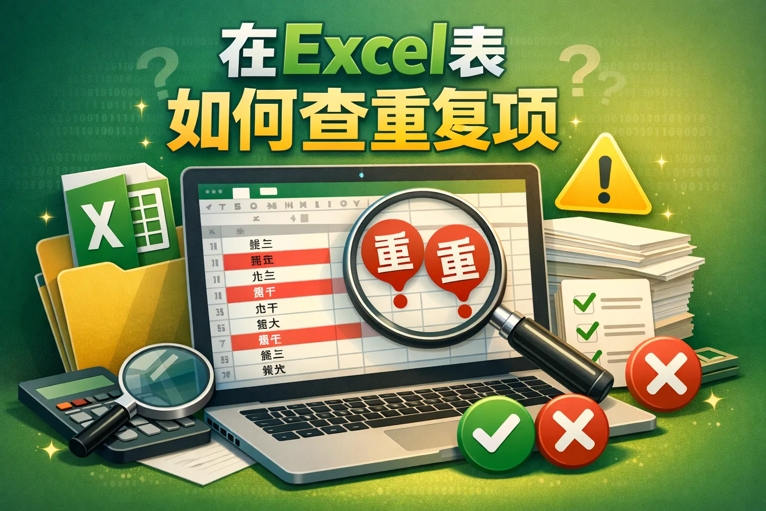 在excel表如何查重复项