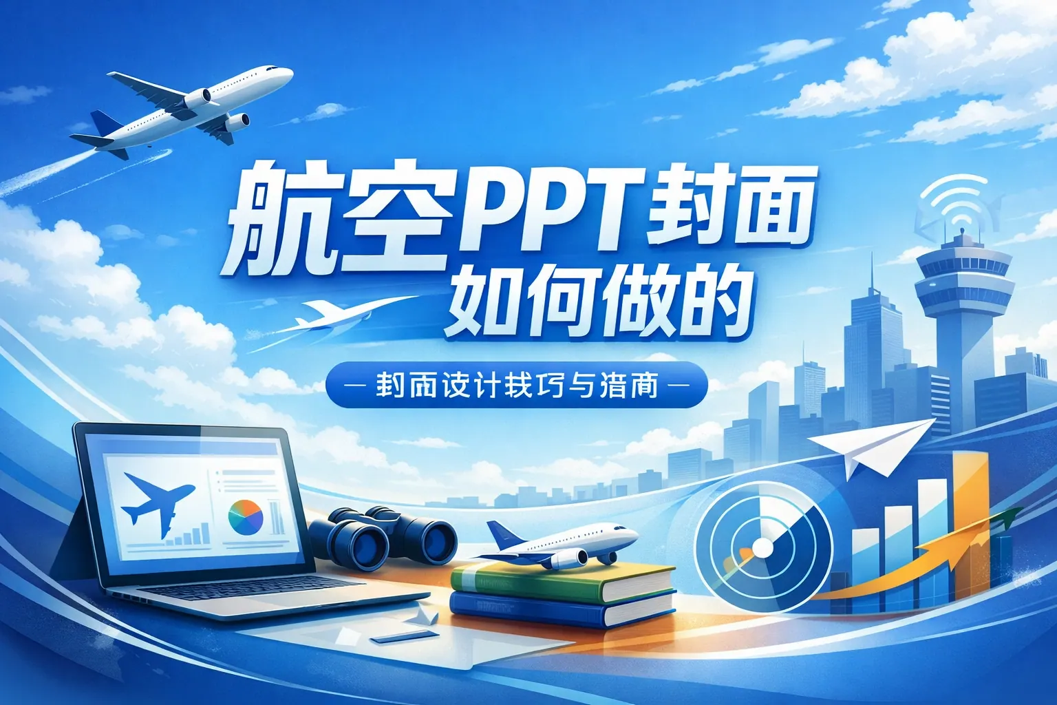 航空ppt封面如何做的