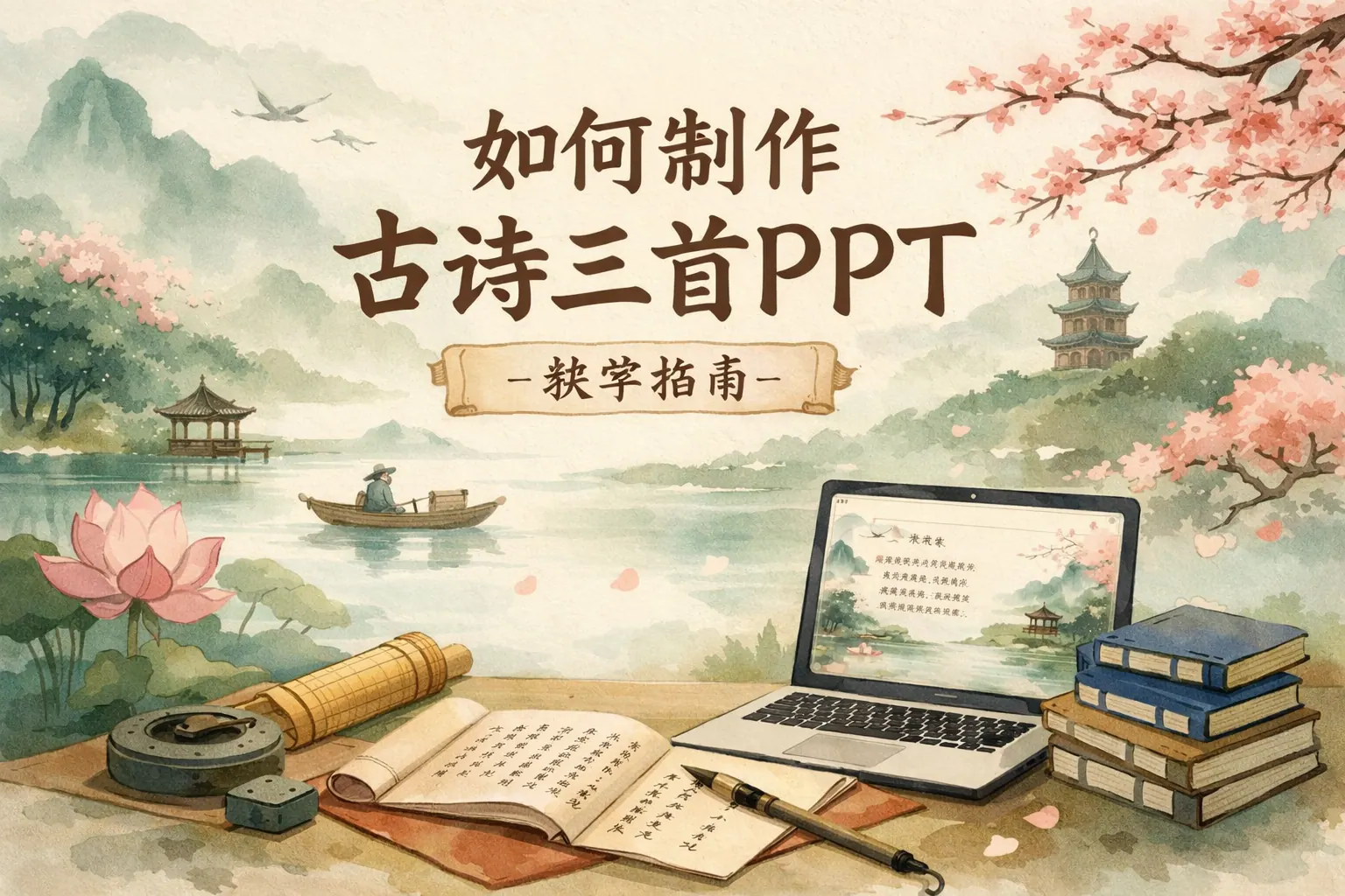 如何制作古诗三首ppt