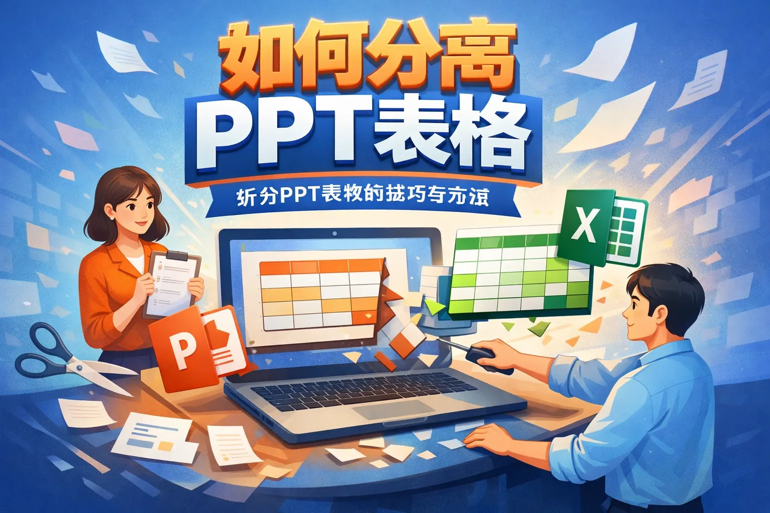 如何分离ppt表格