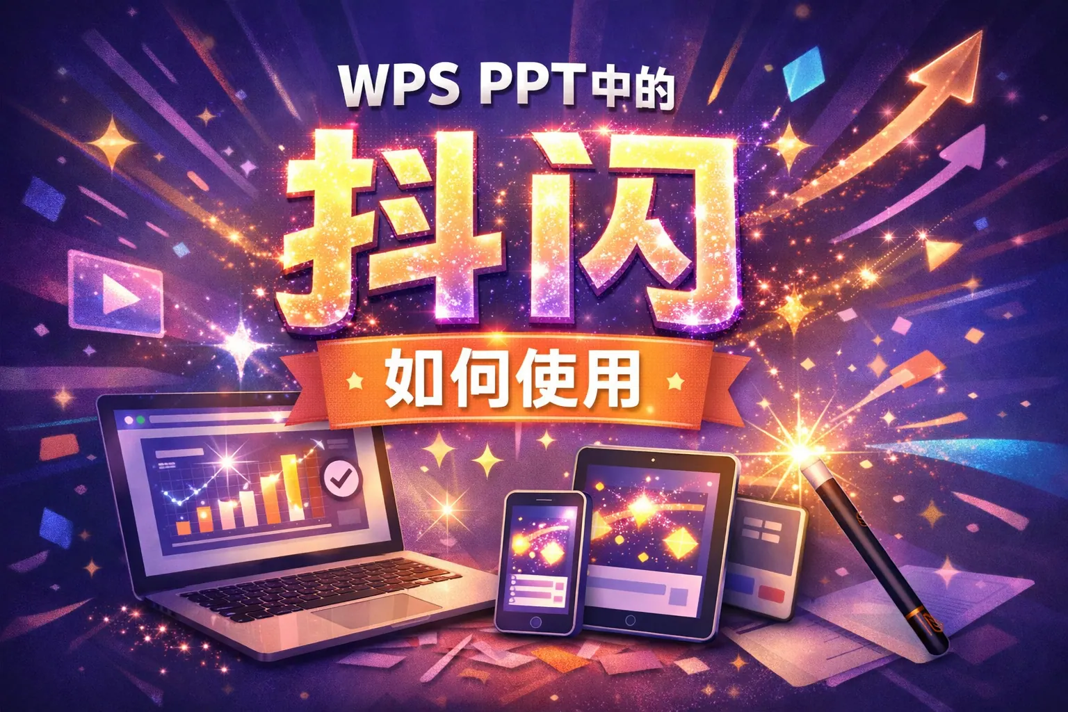 wps ppt中的抖闪如何用
