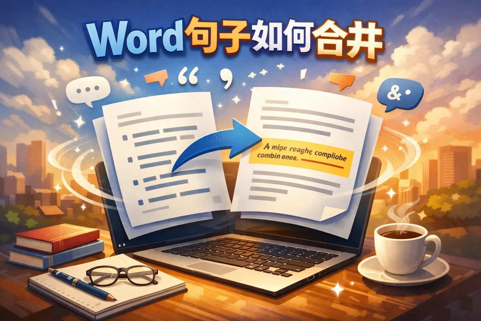 word句子如何合并