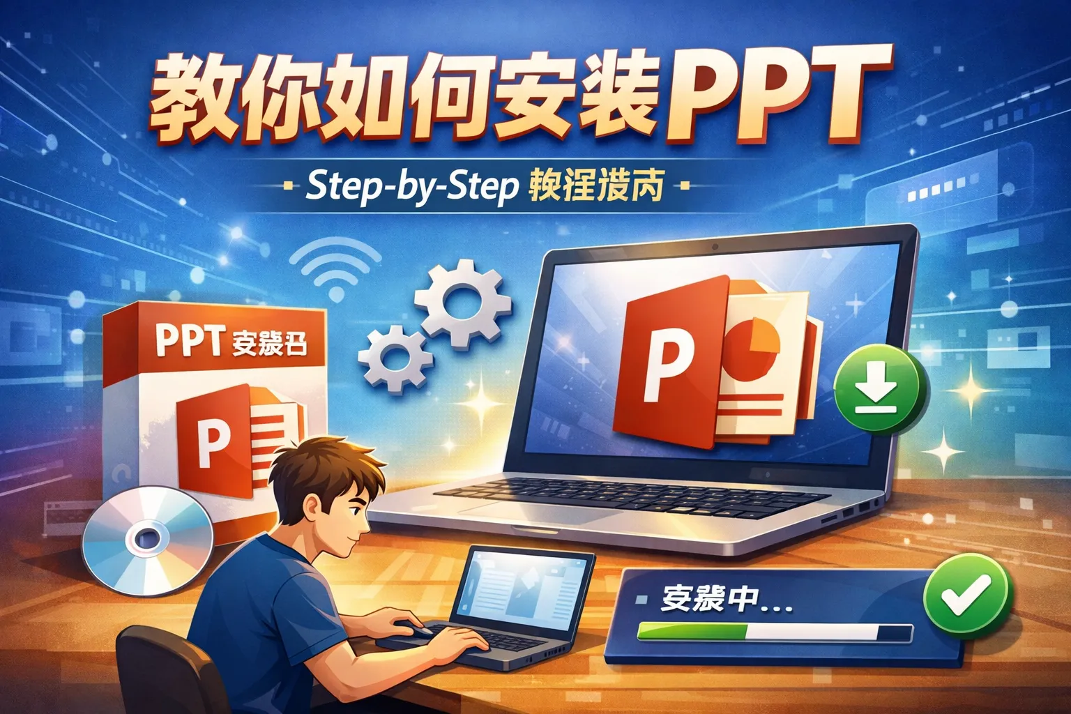 教你如何安装ppt