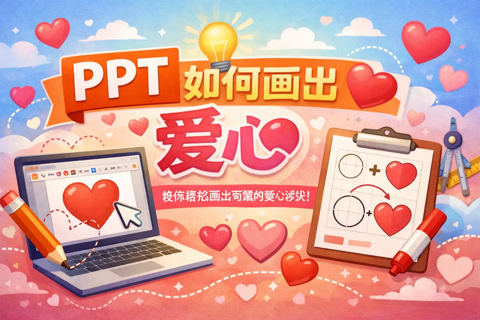 ppt如何画出爱心