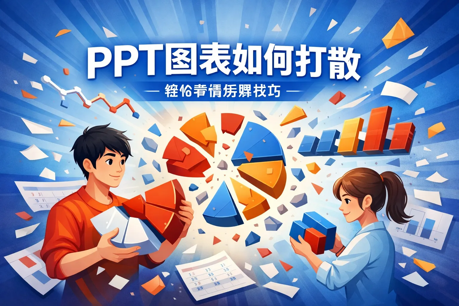 ppt图表如何打散