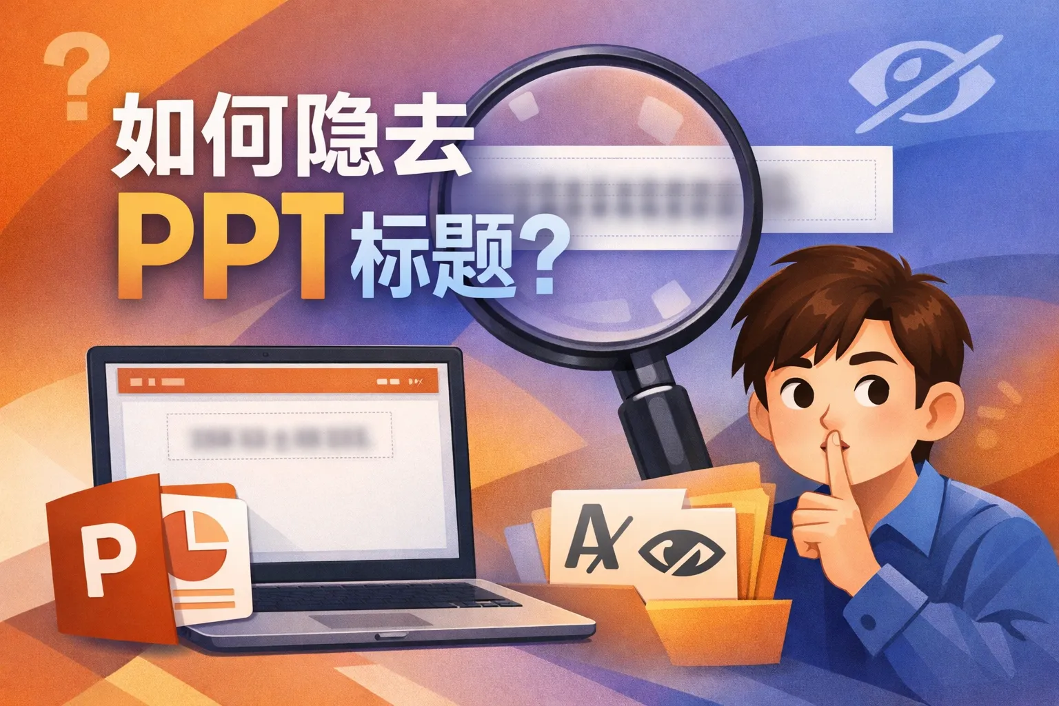 如何隐去ppt标题