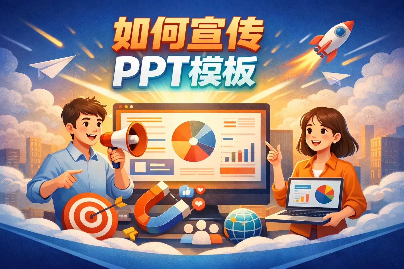 如何宣传PPT模板