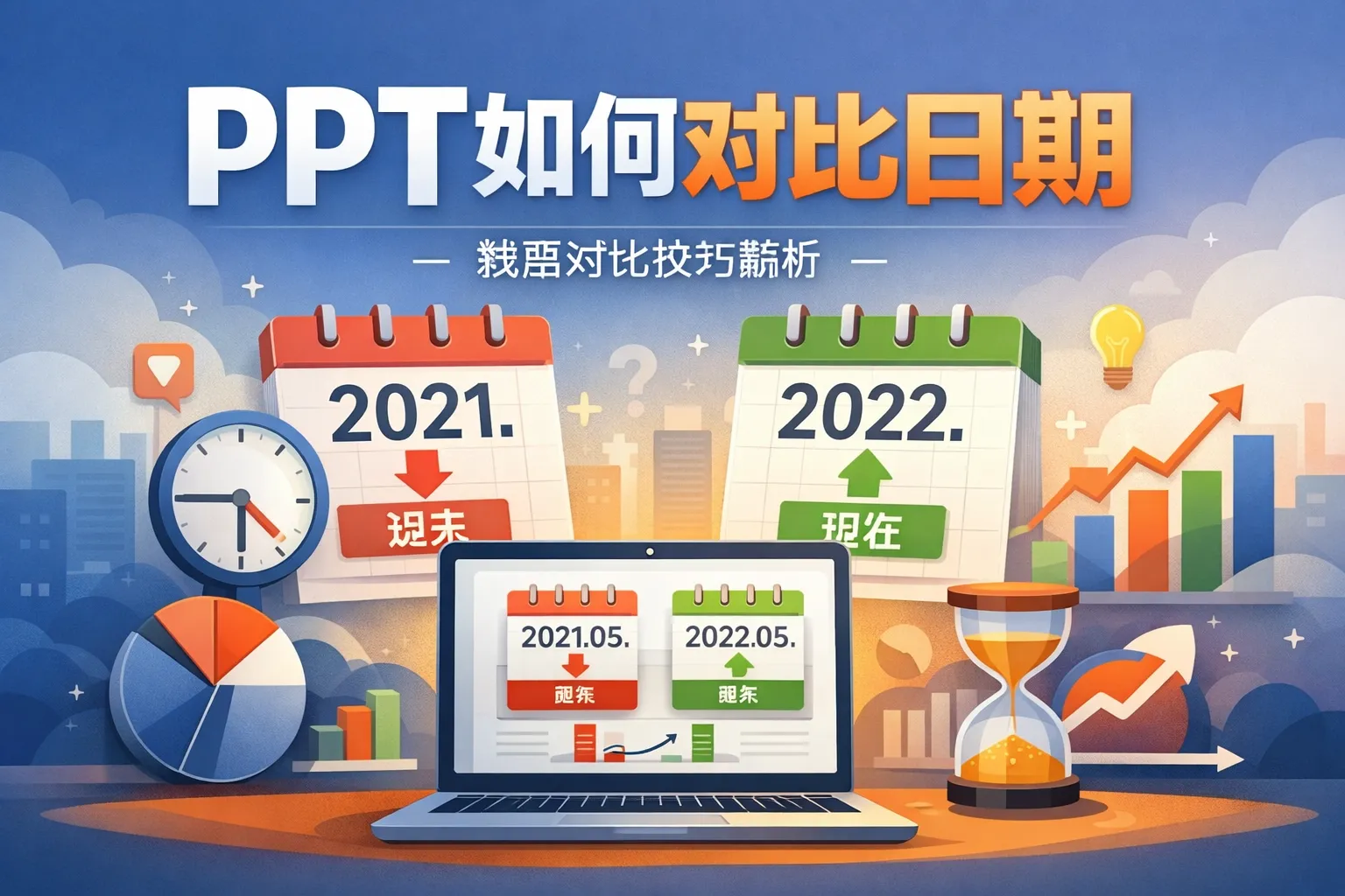 ppt如何对比日期
