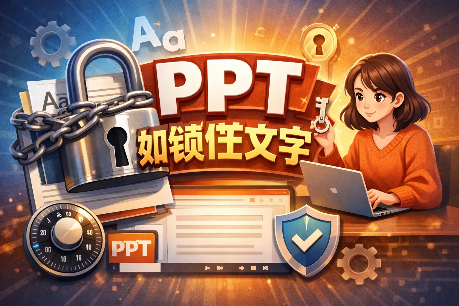 ppt如何锁住文字