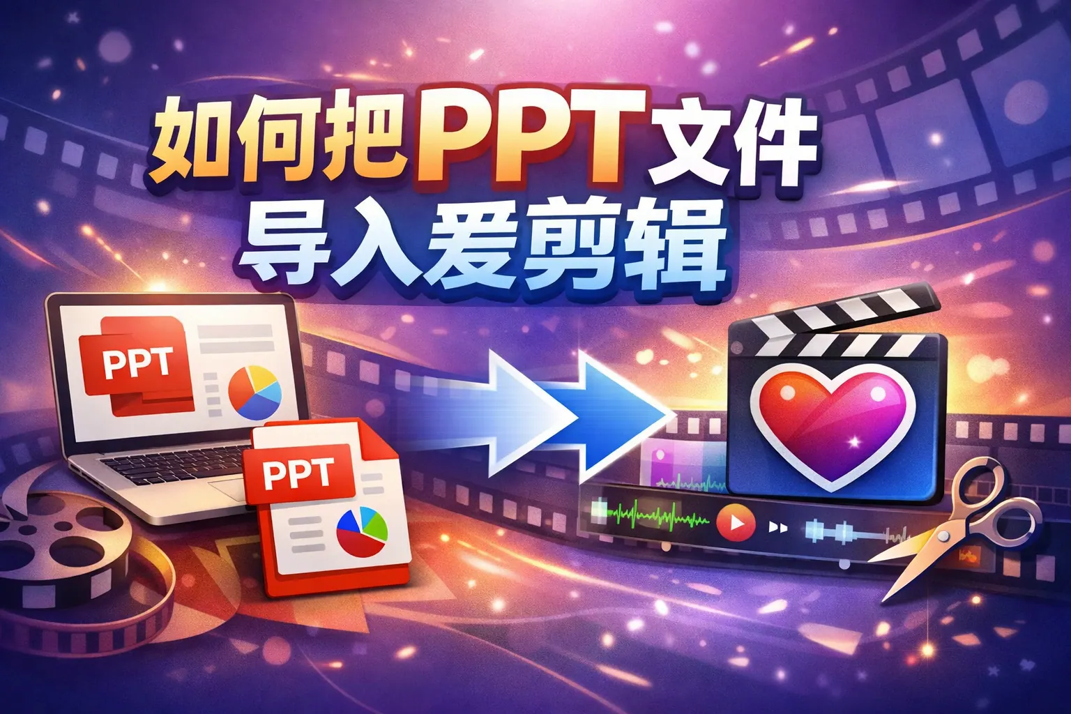 如何把ppt中文件导入爱剪辑