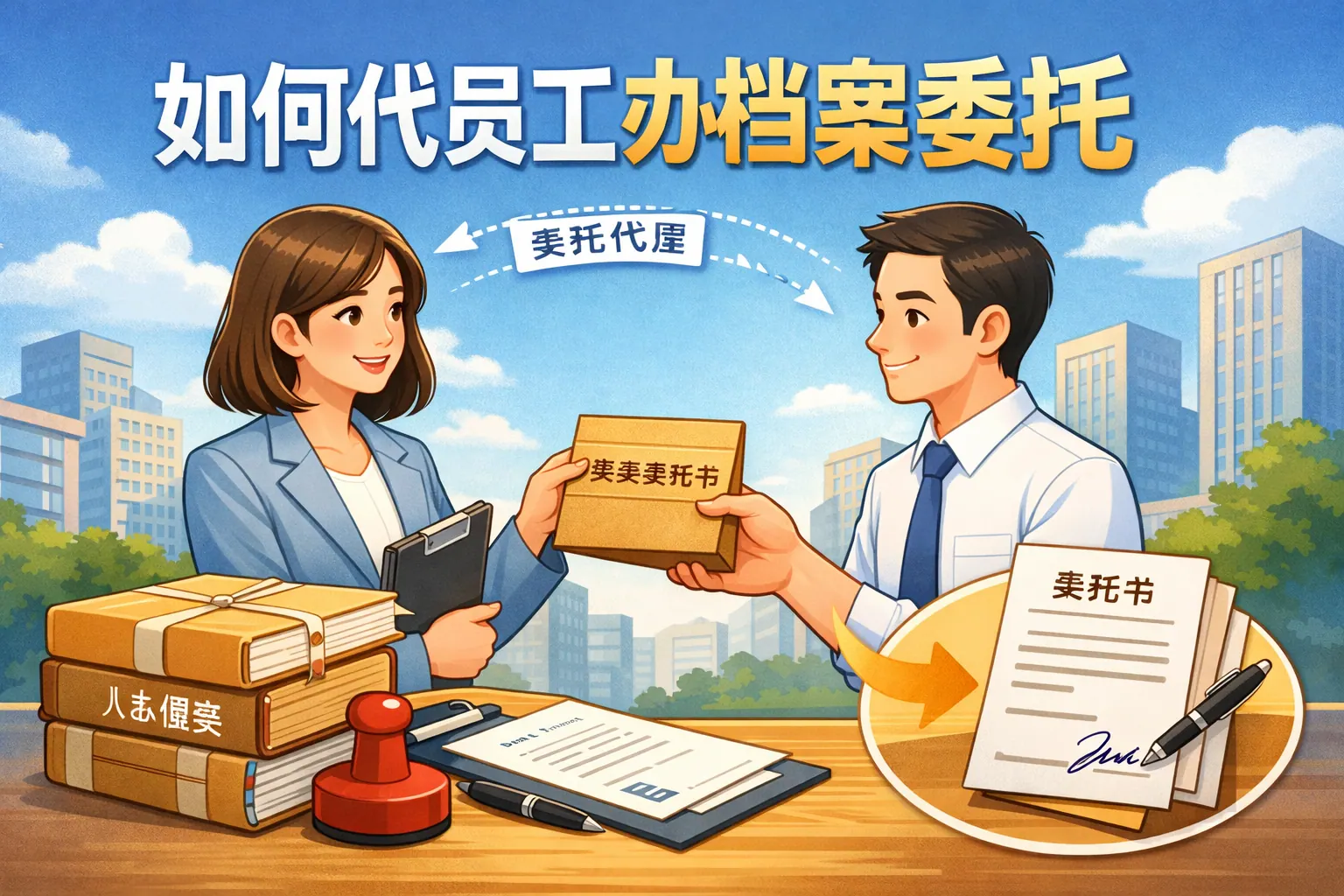 如何代员工办档案委托