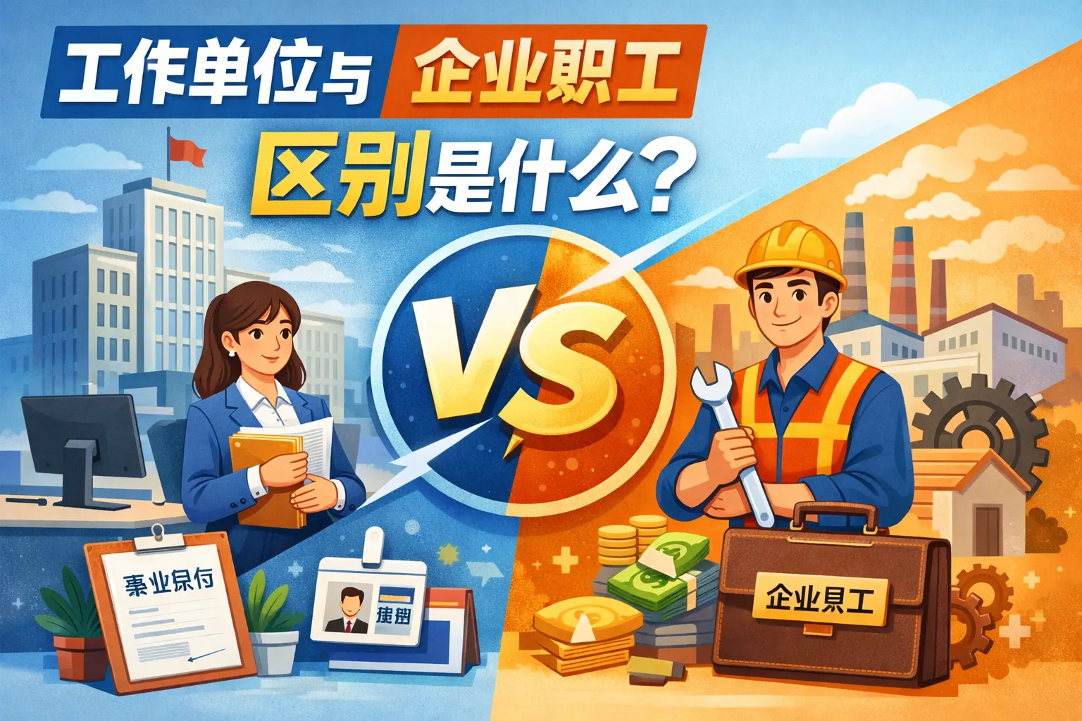 工作单位企业职工区别是什么