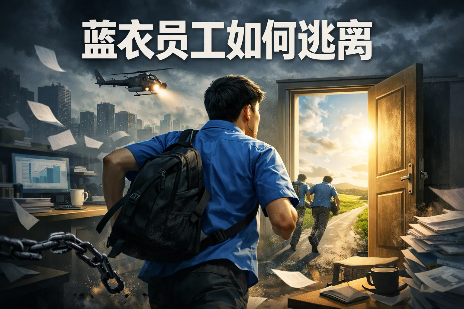 蓝衣员工如何逃离