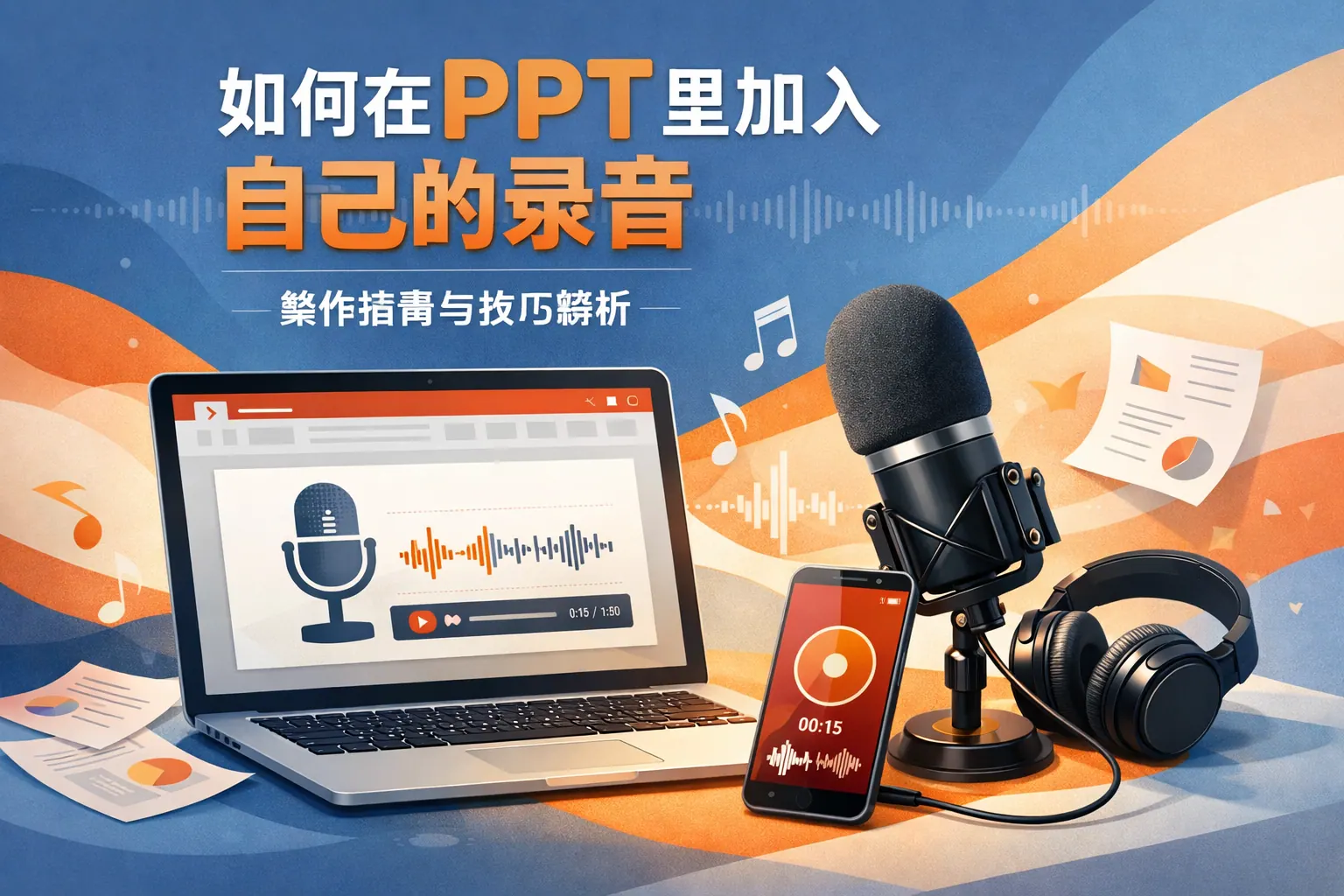 如何在ppt里加入自己的录音