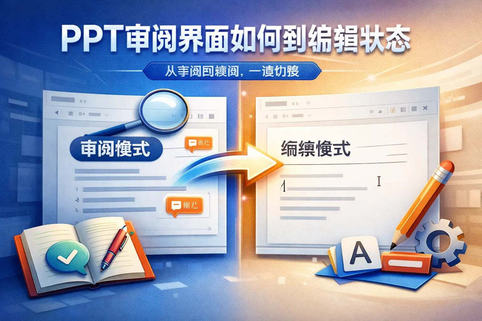 ppt审阅界面如何到编辑状态