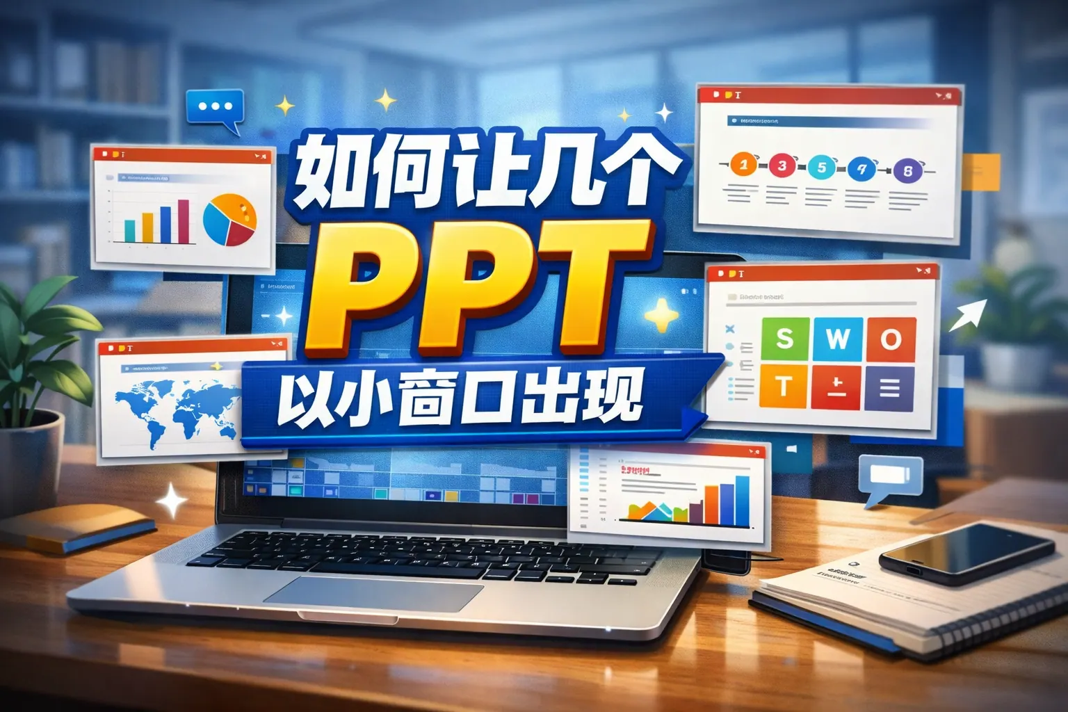 如何几个ppt以小窗口出现