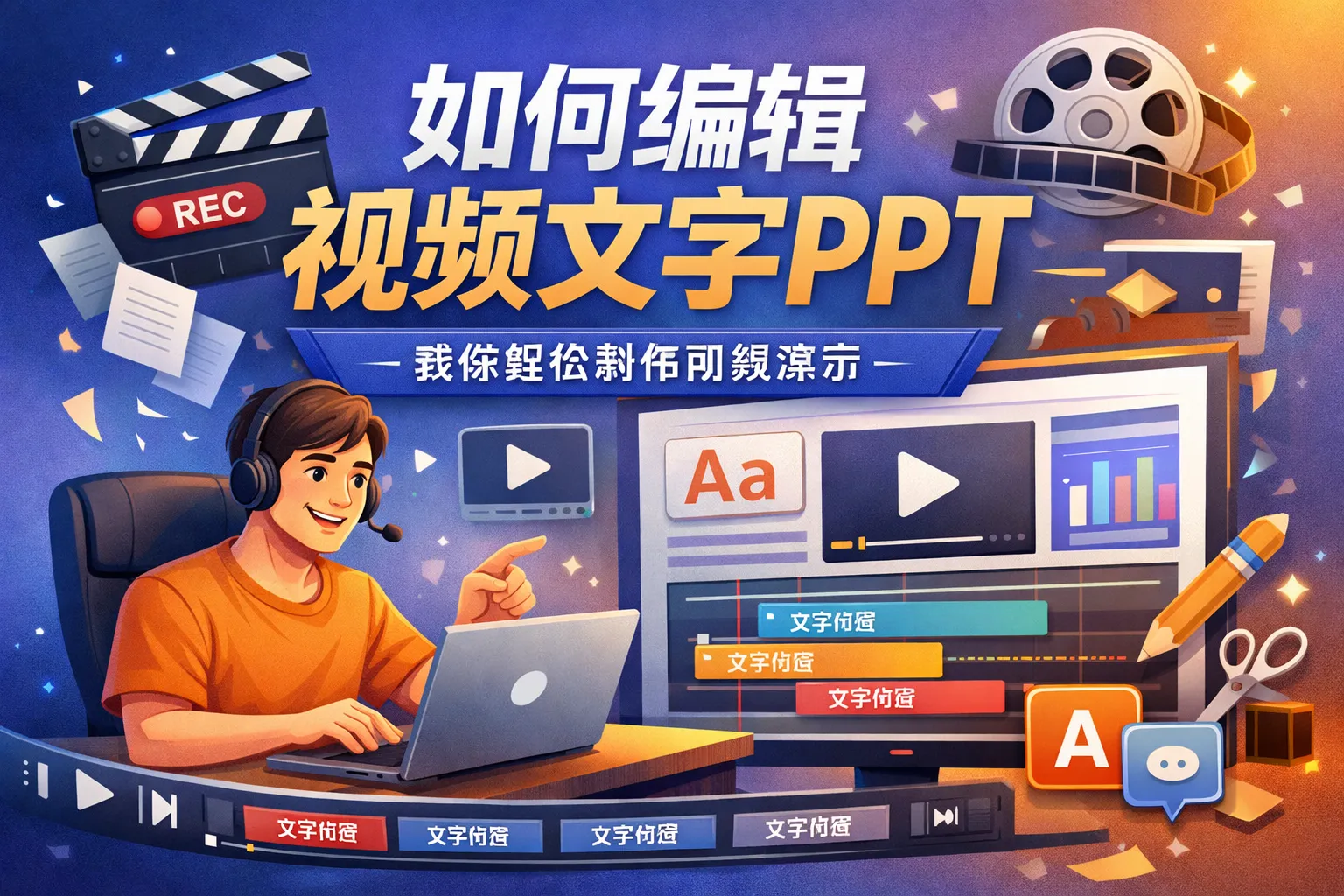 如何编辑视频文字ppt