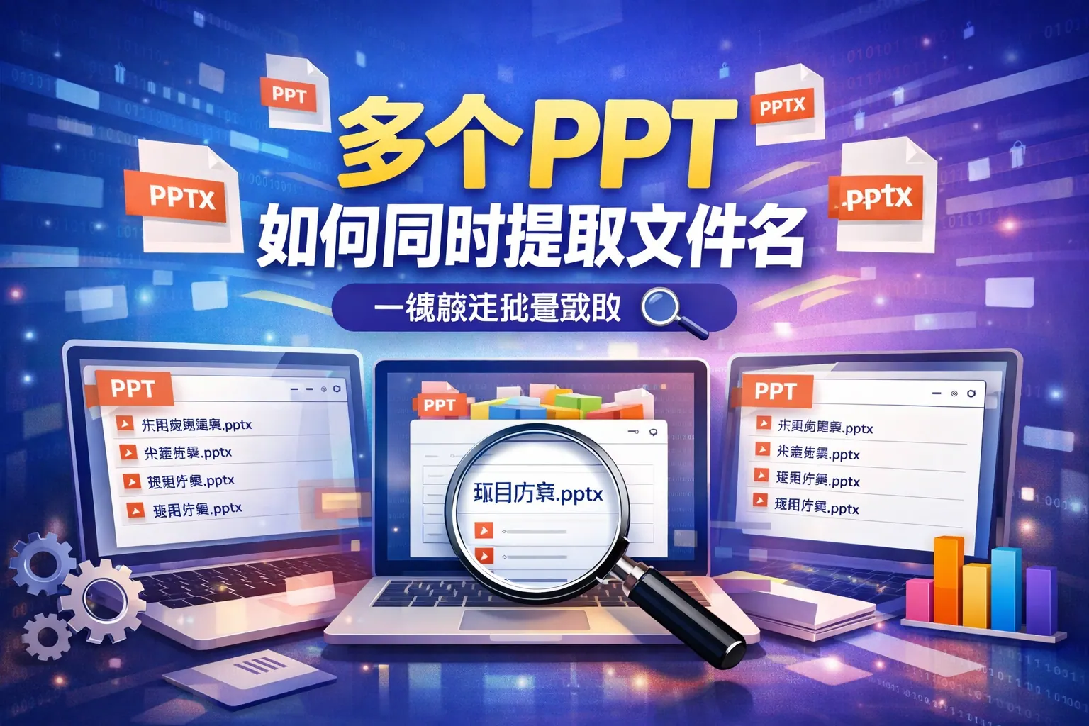 多个ppt如何同时提取文件名