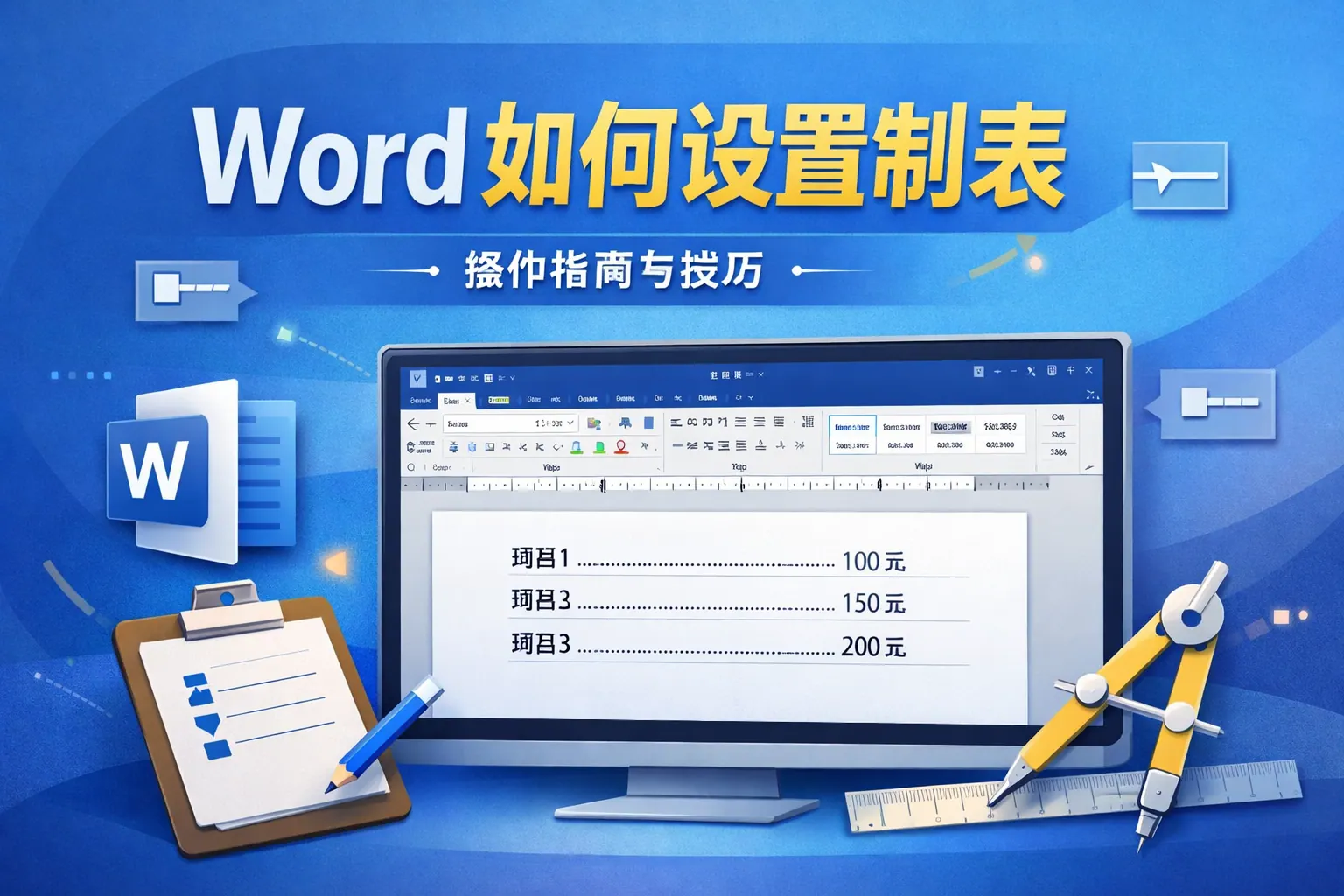 word如何设置制表