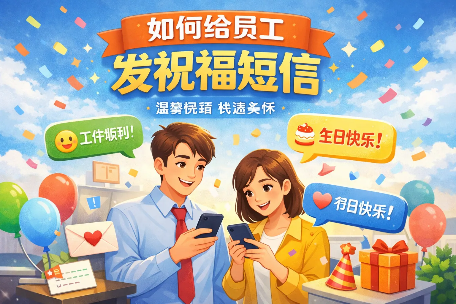 如何给员工发祝福短信