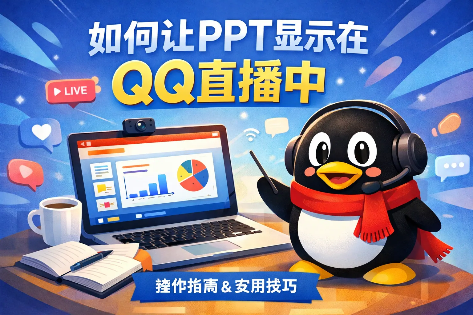 如何让ppt显示在qq直播中
